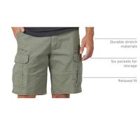 Wrangler Authentics Men's Big & Tall Classic Relaxed Fit Stretch Cargo Short, Dusty Olive, 48