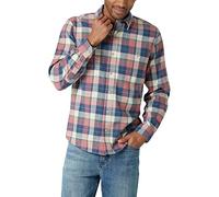 Wrangler Authentics Men's Cloud Flannel Woven Shirt Button, Withered Rose, S