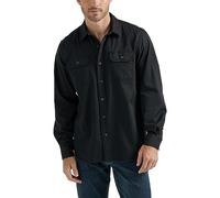 Wrangler Authentics Men's Long Sleeve Classic Woven Shirt, Black, Large