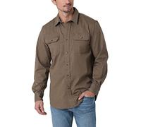 Wrangler Authentics Men's Long Sleeve Classic Woven Shirt Button, Teak Heather, S