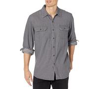 Wrangler Authentics Men's Long Sleeve Classic Woven Shirt, Grey, Large