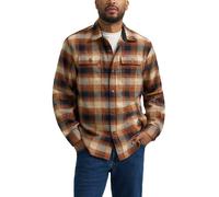 Wrangler Authentics Men's Long Sleeve Flannel Shirt Jacket, Glazed Ginger Plaid, 3X
