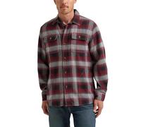 Wrangler Authentics Men's Long Sleeve Flannel Shirt Jacket, Syrah Plaid, 3X