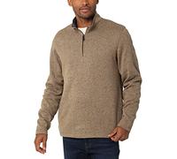 Wrangler Authentics Men's Long Sleeve Fleece Quarter-Zip, Petrified Oak, XL