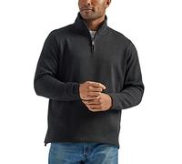 Wrangler Authentics Men's Sleeve Quarter Zip (Lange) (Long) Fleece Pullover Sweater, Caviar, S