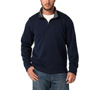 Wrangler Authentics Men's Long Sleeve Fleece Quarter-Zip Pullover Sweater, Mood Indigo, XXL