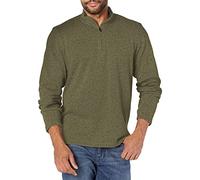 Wrangler Authentics Men's Long Sleeve Fleece Quarter-Zip Shirt, Olive Night, XXL