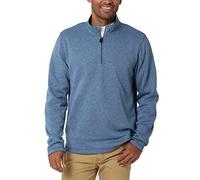 Wrangler Authentics Men's Long Sleeve Fleece Quarter-Zip Shirt, Riviera, Medium