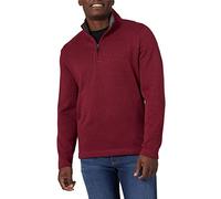 Wrangler Authentics Men's Long Sleeve Fleece Quarter-Zip Shirt, Zinfandel Heather, Large