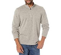 Wrangler Authentics Men's Long Sleeve Fleece Quarter-Zip Pullover Sweater, Light Heather Gray, XL