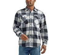 Wrangler Authentics Men's Long Sleeve Heavyweight Fleece Shirt Button, Birch Buffalo, S