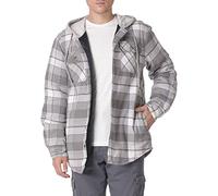 Wrangler Authentics Mens Long Sleeve Quilted Lined Flannel Shirt Jacket Hooded Button Down Shirt