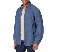 Wrangler Authentics Men's Long Sleeve Sherpa Lined Denim Shirt, Indigo, 3X