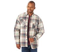 Wrangler Authentics Men's Long Sleeve Sherpa Lined Flannel Jacket Shirt, Light Beige Heather, L UK