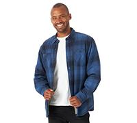 Wrangler Authentics Men's Long Sleeve Sherpa Lined Flannel Shirt Jacket, Admiral Blue, XL