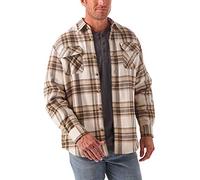 Wrangler Authentics Men's Long Sleeve Sherpa Lined Shirt Jacket Button, Birch, XXL