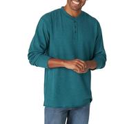 Wrangler Authentics Men's Long Sleeve Waffle Henley Shirt, Atlantic Deep Heather, S
