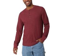 Wrangler Authentics Men's Long Sleeve Waffle Henley Shirt, Cabernet, XXL