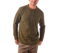 Wrangler Authentics Men's Long Sleeve Waffle Henley Shirt, Forest Night, S