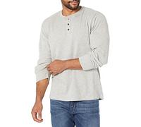 Wrangler Authentics Men's Long Sleeve Waffle Henley Shirt, Light Heather Gray, Large
