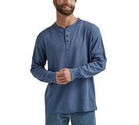 Wrangler Authentics Men's Long Sleeve Waffle Henley Shirt, Vintage Indigo, XXL