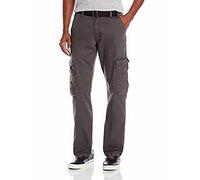 Wrangler Authentics Men's Premium Relaxed Fit Straight Leg Cargo Pant, Anthracite Twill, 40W x 32L