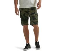 Wrangler Authentics Men's Premium Twill Cargo Short, Forest Green Camo, 34