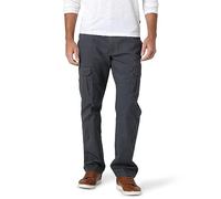 Wrangler Authentics Men's Relaxed Fit Stretch Cargo Pant Casual, Anthracite Twill, 36W x 34L