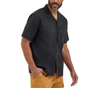 Wrangler Authentics Men's Short Sleeve Camp Shirt, Caviar, Medium