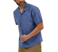 Wrangler Authentics Men's Short Sleeve Camp Shirt, Vintage Indigo, Medium