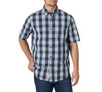 Wrangler Authentics Men's Short Sleeve Classic Shirt Button, Blue Nights Plaid, Medium