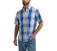 Wrangler Authentics Men's Short Sleeve Classic Plaid Shirt, Bright White, XL