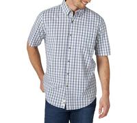 Wrangler Authentics Men's Short Sleeve Classic Shirt Button, Blue Plaid, 3XL