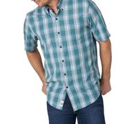 Wrangler Authentics Men's Short Sleeve Classic Shirt Button, Brittany Blue Plaid, XXXL