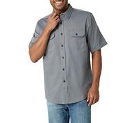 Wrangler Authentics Men's Short Sleeve Classic Woven Shirt Button, Asphalt Heather, S