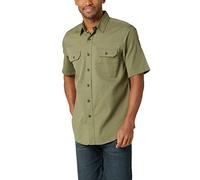 Wrangler Authentics Men's Short Sleeve Classic Woven Shirt Button, Olivine, Large