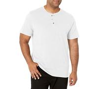 Wrangler Authentics Men's Short Sleeve Henley Tee Shirt, Bright White, Large