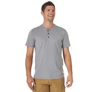 Wrangler Authentics Men's Short Sleeve Henley Tee Shirt, Frost Gray Heather, XXL