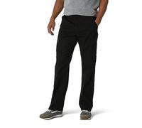 Wrangler Authentics Men's Twill Relaxed Fit Cargo Pant, Black Twill, 35W x 32L