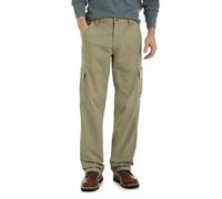 Wrangler Authentics Men's Twill Relaxed Fit Cargo Pant, British Khaki Twill, 33W x 34L