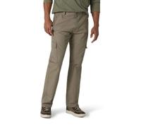 Wrangler Authentics Men's Twill Relaxed Fit Cargo Pant (Logan) Casual, Military Khaki Ripstop, 32W / 30L