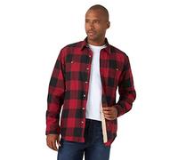 Wrangler Authentics Men's Wrangler Authentics Long Sleeve Jacket Shirt, Red Buffalo, L UK