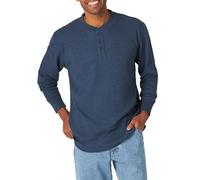 Wrangler Authentics Men's Wrangler Authentics Men's Long Sleeve Waffle Henley Shirt, Blue, XL UK