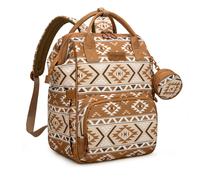 Wrangler Aztec Backpack Multifunction Baby Travel Bag with Changing Pad Stroller Straps and Pacifier Case WG2204-91103TN