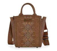 Wrangler Aztec Embroidered Floral Crossbody Purses for Women, Brown