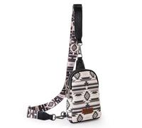 Wrangler Aztec Sling Bag Southwest Crossbody Bags Trendy Chest Bag, Black, One Size