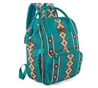 Wrangler Aztec Stroller Strap Organized Backpack with Side Bottle Pockets, Angel Green, M