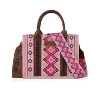 Wrangler Aztec Tote Bag for Women Boho Shoulder Purses and Handbags, Angel Diamond Light Pink (Guitar Strap), S