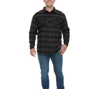 Wrangler Big and Tall Flannel Shirt for Men - Mens Button Down Plaid Shirt, Black/Grey, 5X-Large Tall