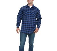 Wrangler Big and Tall Flannel Shirt for Men - Mens Button Down Plaid Shirt, Blue, 5X-Large Tall